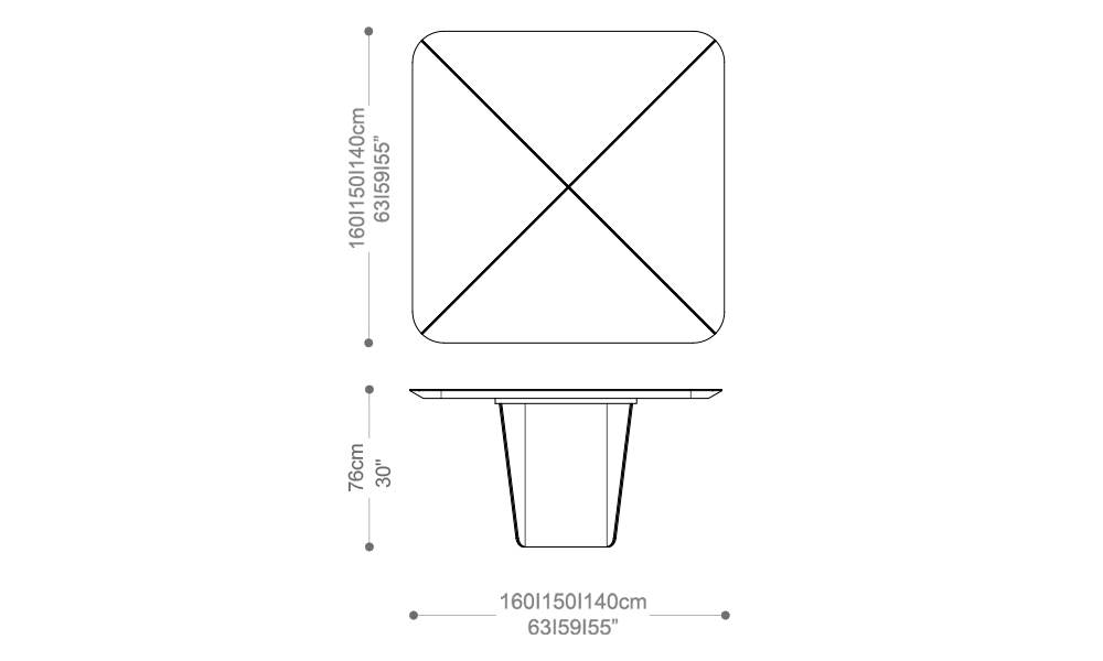 Image of the main dimensions of the product